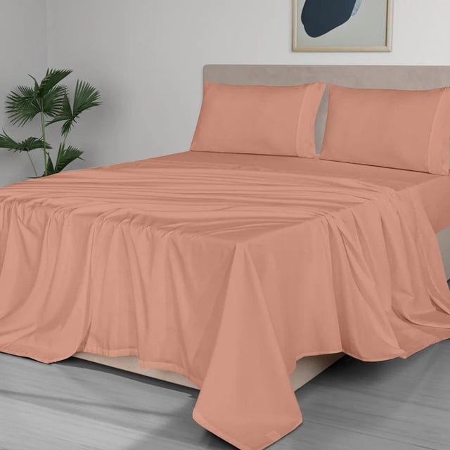 Juego de Sábanas Matrimonial Casa Almaya con Bolsillo Suaves MOD Coral