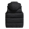 thumbnail image 5 of Men's Hooded Puffer Vest Sleeveless Zip Up Padded Jackets Coat Lightweight Quilted Gilet with Pockets, 5 of 6