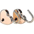 thumbnail image 2 of Candado con llave, 2 candados con forma de calavera en forma de corazón (oro rosa), 2 of 4