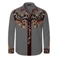 thumbnail image 4 of CONZONE Mens Western Cowboy Shirts Long Sleeve Buttons Down Shirts for Men Trendy Embroidered Lapel Soft Lightweight Tops, 4 of 4