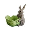 10.5" Adorable Bunny Rabbit with Cabbage Bowl Spring Easter Candy Dish