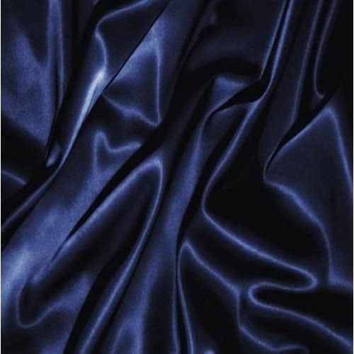 Bedify Bedding 100% Pure Silk Satin Sheet Set 7pcs, Silk Fitted Sheet 15" Deep Pocket Mattress fit,Silk Flat Sheet&Silk Pillowcases Set Cool Soft Silk Sheets|Wrinkle Free Fade Resistant Navy Blue King