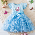 thumbnail image 1 of Hello Kitty Robe d'Été pour Filles, Robe de Princesse Décontractée, Vêtements 3D Papillon Mignon pour Bébé, Robes de Fête 2-6 Ans FJH, 1 of 7