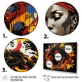 thumbnail image 3 of Designart "Street Art Woman Portrait in Red and Yellow II" People Framed Wall Art - Global Red African American Art Entryway Framed Wall Art Print, 3 of 6