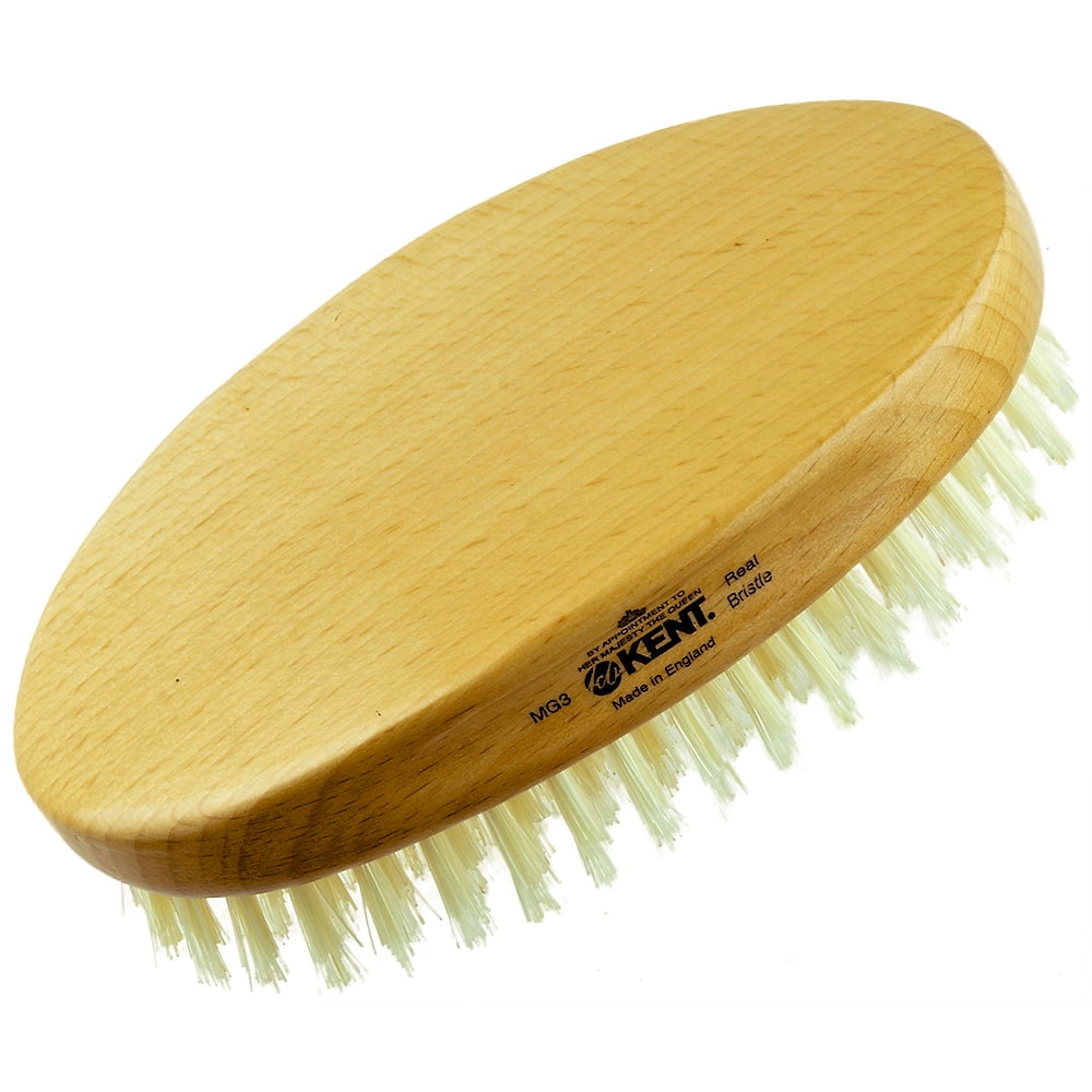 Mens Finest White Boar Bristle Military Hair Brush