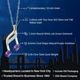 thumbnail image 3 of Gem Stone King 925 Silver and 10K Yellow Gold Purple Amethyst and Lab Grown Diamond 16th Sixteenth Music Note Symbol Pendant Necklace for Women By Keren Hanan (0.26 cttw, with with 18 inch Chain), 3 of 5