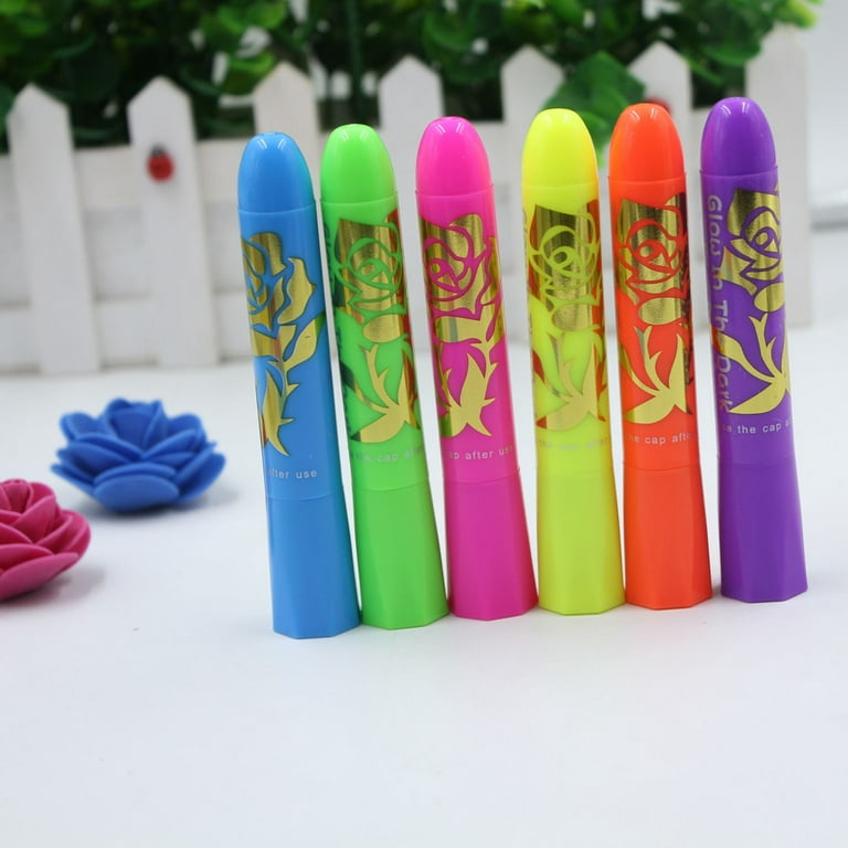 Luminous crayon 6Pcs Luminous Face Paint Crayons Glow in The Black