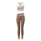 thumbnail image 4 of Conjunto de 3 piezas de chándal y ropa de yoga para mujer: cárdigan de manga larga, top corto y pantalones de cintura alta, cintura elástica, poliéster transpirable para entrenamiento/ocio, 4 of 4