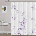 thumbnail image 5 of Royal Purple Shower Curtain Modern Marble Fabric Shower Curtains for African American Woman Black Girl Bathroom Set with Hooks Bath Decor Gradient from White Lavender Dark Purple Plum Eggplant, 5 of 6
