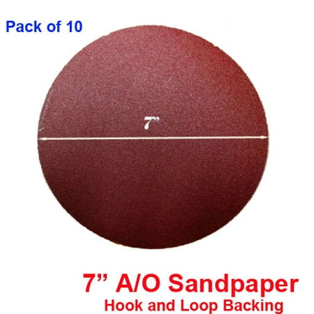 

MTP Pack of 10x 7 40 Grit 40g Sanding Disc Paper Hook and Loop Velcro Backing Sander Abrasive Sandpaper Peel Air Sander Orbit