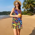 thumbnail image 3 of Xecao Cassettes Audio Vintage pour Robes d'Été pour Femmes Robes Décontractées de Plage Robes de Plage Sans Manches Robe Évasée avec Poches, 3 of 7