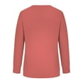 thumbnail image 4 of VANLOFE Women's Solid Color Long Sleeve Sweatshirt O-Neck Sweatshirt for Women Women's Washed Warm Watermelon Red Sweatshirt M, 4 of 6