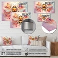 thumbnail image 4 of Designart "Bee Among Flowers I" Animals Metal Art Living Room, 4 of 5
