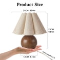 thumbnail image 5 of Vintage Wood Grain Table Lamp, Farmhouse Mini Bedside Lamp with Scalloped Shade for Small Spaces, Bedroom &,Home Decor, 5 of 7