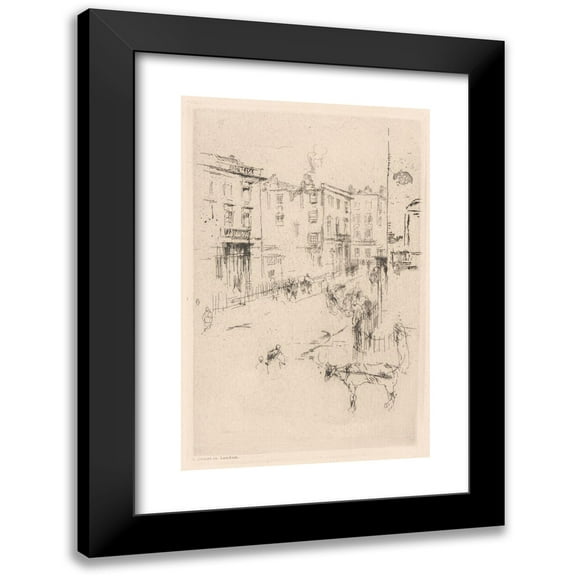 James Abbott McNeill Whistler 11x14 Black Modern Framed Museum Art Print Titled - A Street in London (1885)