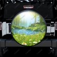 thumbnail image 1 of Green Nature on Blur Pattern Polyester Universal Spare Wheel Tire Cover Wheel Covers for Trailer RV SUV Truck Camper, 1 of 5