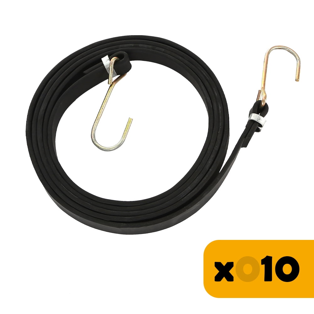 FactoDuty 10 PCS Heavy Duty 40" Flat Bungee Cords with S Hooks Tarp