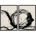 thumbnail image 4 of PixonSign Framed Wall Art Set Geometric Spray Paint Circle Collage Abstract Modern Artwork Minimalism Decorative Nordic Vintage Canvas Print for Room, Entryway - 24"x36"x2 Panels Black, 4 of 5