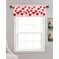 thumbnail image 3 of Valentine's Day Linen Curtain Valance for Bedroom/Bathroom/Kitchen/Office/Living/Dining Room Windows,Red Watercolor Heart Love Holiday Rod Pocket Topper Drapes Decorative Cafe Drapery Panel 60x18, 3 of 6