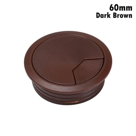 

60/80mm Practical Hardware Organizer Cable Clamp Office Wire Hole Cover Computer Grommet Desk Table Cable Fastener Line Box DARK BROWN 60MM