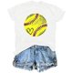 thumbnail image 1 of Mujeres Impreso Casual Top, Manga Corta Crew Cuello Blusa para la Primavera Y el Verano Desgaste, Ligero Imitación Algodón Moda Tee, 1 of 2