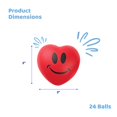thumbnail image 3 of Stress Balls Neliblu con forma de corazón, 3 corazones rojos, cara sonriente, 3 of 6