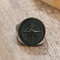 thumbnail image 6 of Men’s 3D Compass Signet Ring - Cool Black Stainless Steel Finger Band Jewelry, 6 of 7