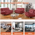 thumbnail image 6 of Aukfa 3 Piece Sofa Set - 79" Upholstered 3 Seat Sofa Couch for Living Room Bedroom, Leather, Red, 6 of 9