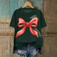thumbnail image 2 of larppty Women Casual Christmas Shirts: Short Sleeve Tunic Tops - Womens Crew Neck Tee Tshirt Blouses (Dark Green, M), 2 of 6