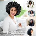 thumbnail image 4 of Gorro Edoneery de seda satinada para cabello rizado, color negro, 4 of 7
