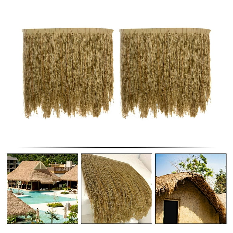 Man-Made Thatch Fake Straw Simulation Thatch Tile Plastic PE Hair Grass  Gazebo Thatch Roof Decoration Farm Fake Straw Hotel Fireproof Thatch 