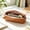 Coffee, variant on Streamlined Curved Oval Smooth Matte Waterproof PU Leather Pencil Pouch Matching Thin Metal Pull Zipper Large Capacity Flexible Storage Portable Minimalist Organizer for Office