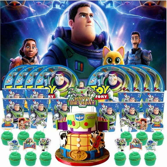 Buzz Lightyear 2 Birthday Cups Party Supplies Decor Backdrop Paper Plates Fans Decorations Banner