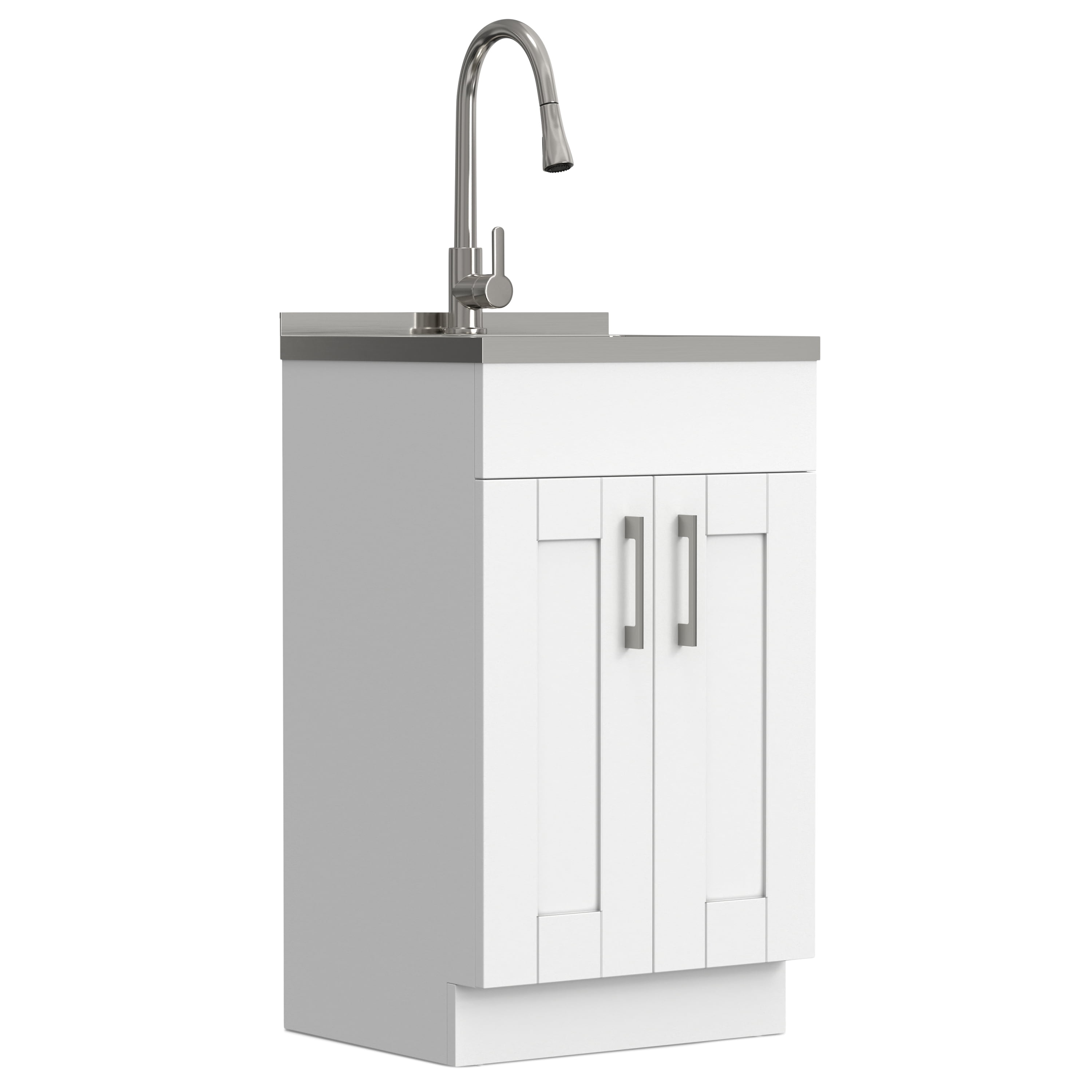Simpli Home Shaker Laundry Utility Sink and Cabinet - Thumbnail 2