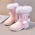 thumbnail image 4 of BXJX Girls Snow Boots, Warm Outdoor Fleece Lined Zipper Winter Shoots Pink Size 12 Little Kids, 4 of 9
