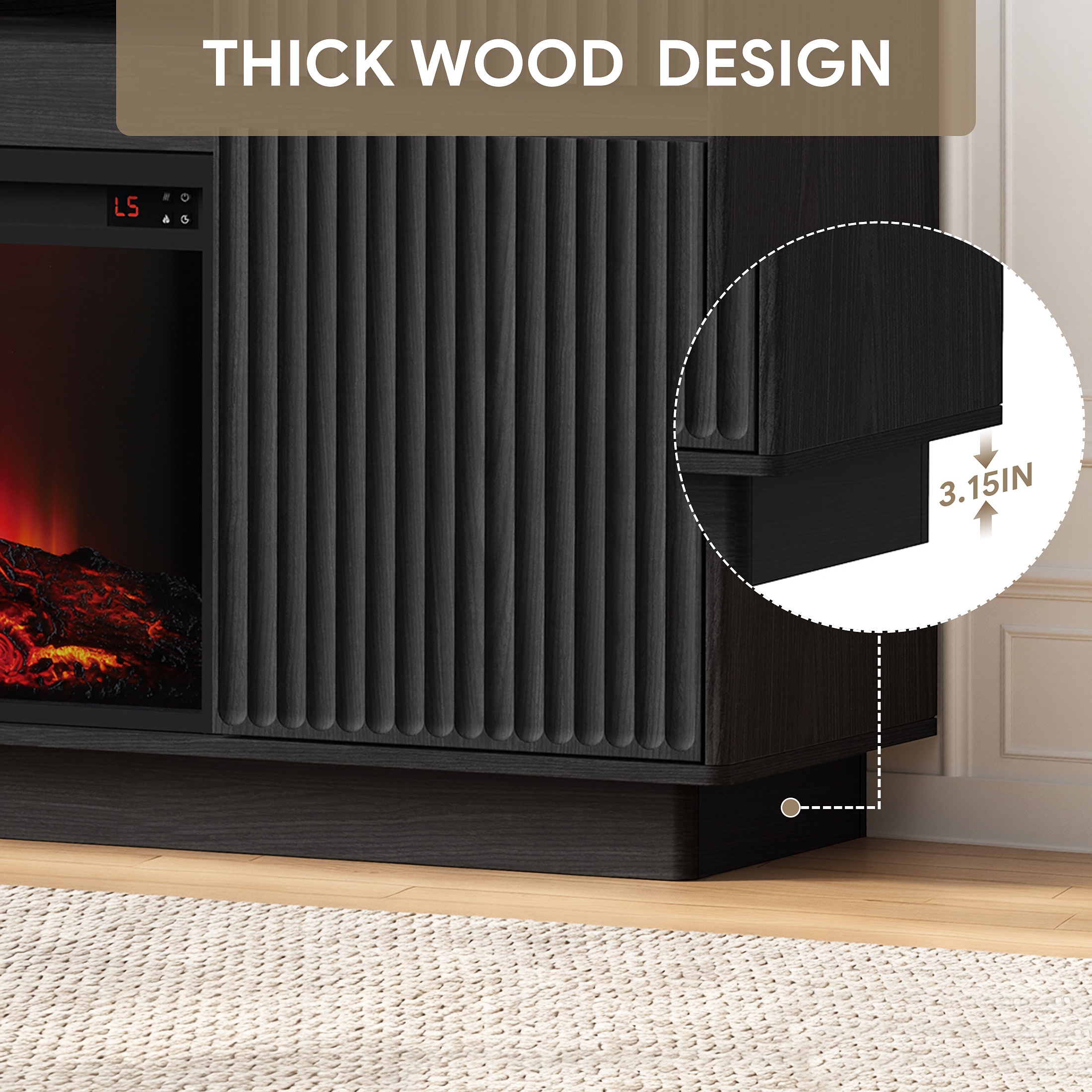 Sesslife Fireplace TV Stand with 30" Electric Fireplace for 70" TV photo 8