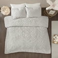 thumbnail image 5 of 3-Piece Tufted Cotton Chenille Medallion Comforter Set Grey Full/Queen, 5 of 6