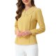thumbnail image 1 of INSPIRAR CHIC Blusa de Manga Larga con Cuello Peter Pan y Botones Decorativos en la Espalda XL Amarillo Brillante, 1 of 6