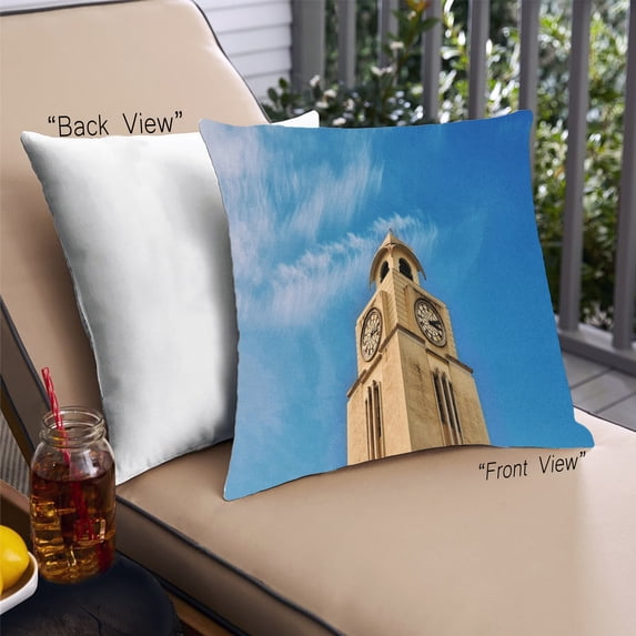 Ahgly Company Time Outdoor Throw Pillow, 18 inch by 18 inch