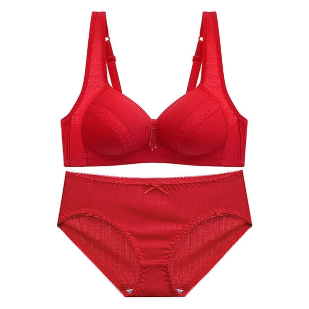 Conjunto de sujetador push up con botones en la espalda y sin aros de talla grande para mujer, traje a juego para mujer