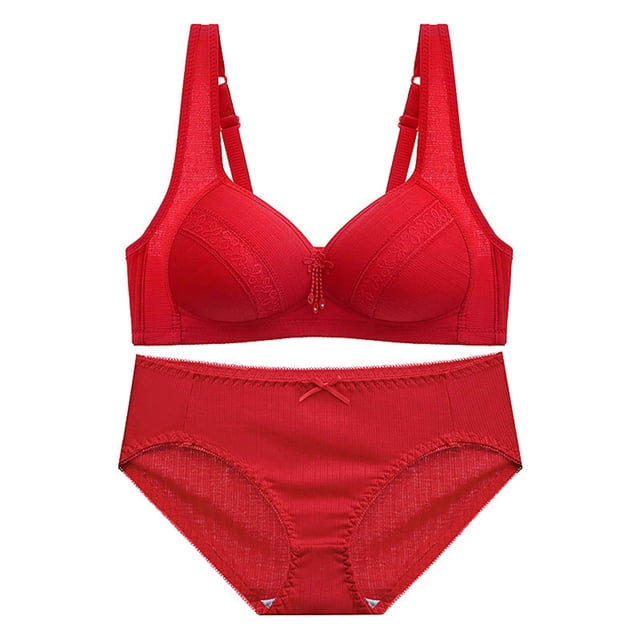 Conjunto de sujetador push up con botones en la espalda y sin aros de talla grande para mujer, traje a juego para mujer