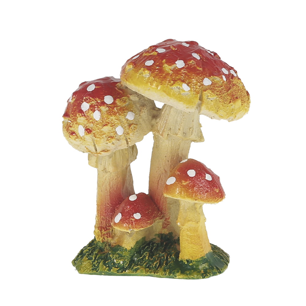 Outdoor Home Garden Resin Micro Mushroom Sculpture for DIY Scenery Crafts 