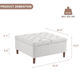 thumbnail image 2 of Weture Multifunctional Square Ottomans, Fabric Light Gray, 34.60x34.60x17.70 in, 54.45 lb, 2 of 8