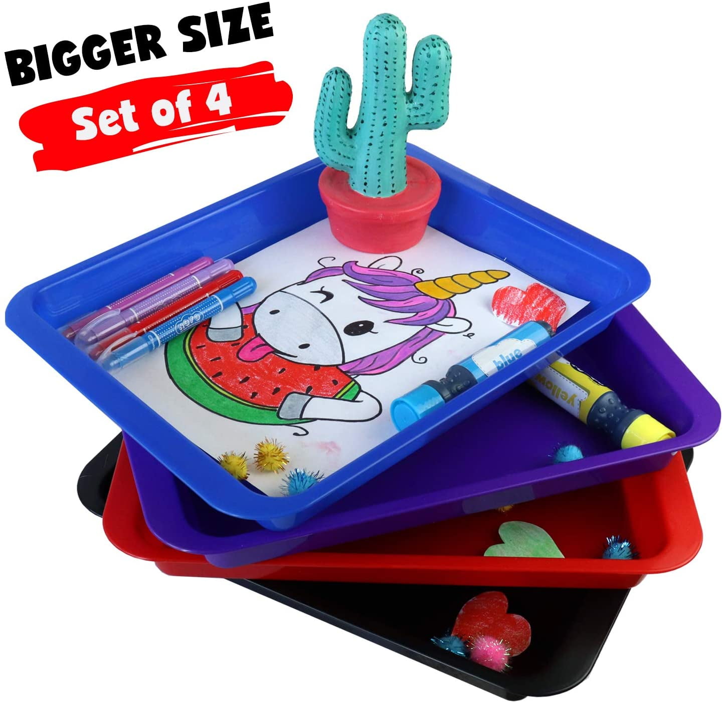 Activity Plastic Tray Art + Crafts Organizer Tray, Serving Tray