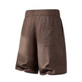 thumbnail image 5 of hlysgo Wide Leg Linen Shorts for Men Big and Tall Elastic High Waisted Pleated Loose Casual Comfy Shorts with Pockets Coffee,5xL, 5 of 5
