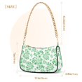thumbnail image 3 of Womens Chain Shoulder Bag Green in Peony Floral Classic Tote Handbags Fashion Clutch Hobo Purse with Zipper for Travel Casual, 3 of 7