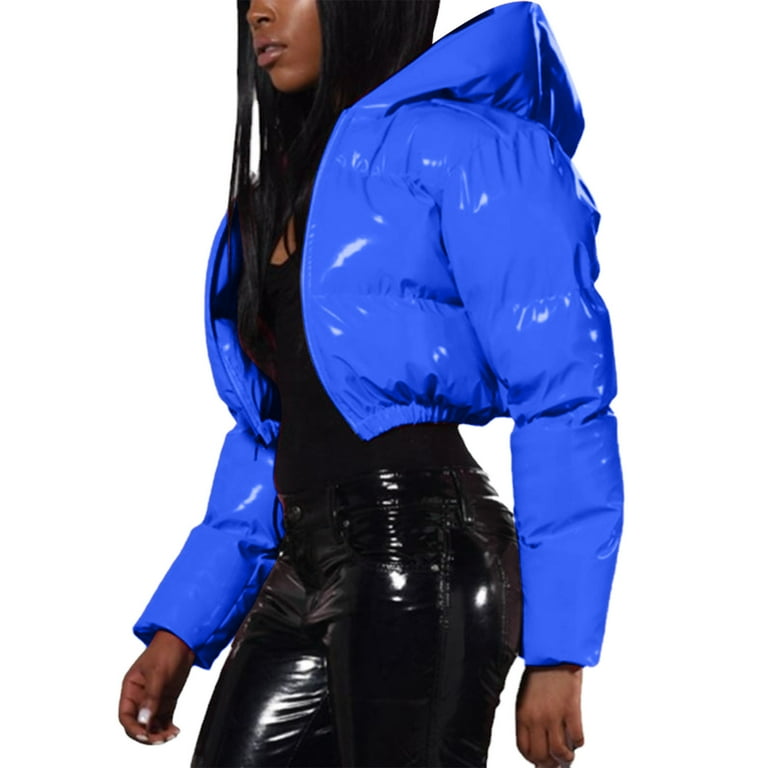 Roya down puffer top jacket with leather