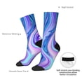 thumbnail image 4 of Sigee Swirl Blue And Purple for Contrast Design Soft Moisture-Wicking Socks Crew Casual Athletic Stretchy Loose Middle Tube Socks, 4 of 6