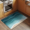thumbnail image 3 of Turquoise Ombre Stripe Area Rugs 2x3 for Living Room, Summer Beach Abstract Waves Moires Non Slip Washable Rug Runner, Low Pile Indoor Floor Carpet Mat Bathroom Rugs for Bedroom, Kids Room, 3 of 9