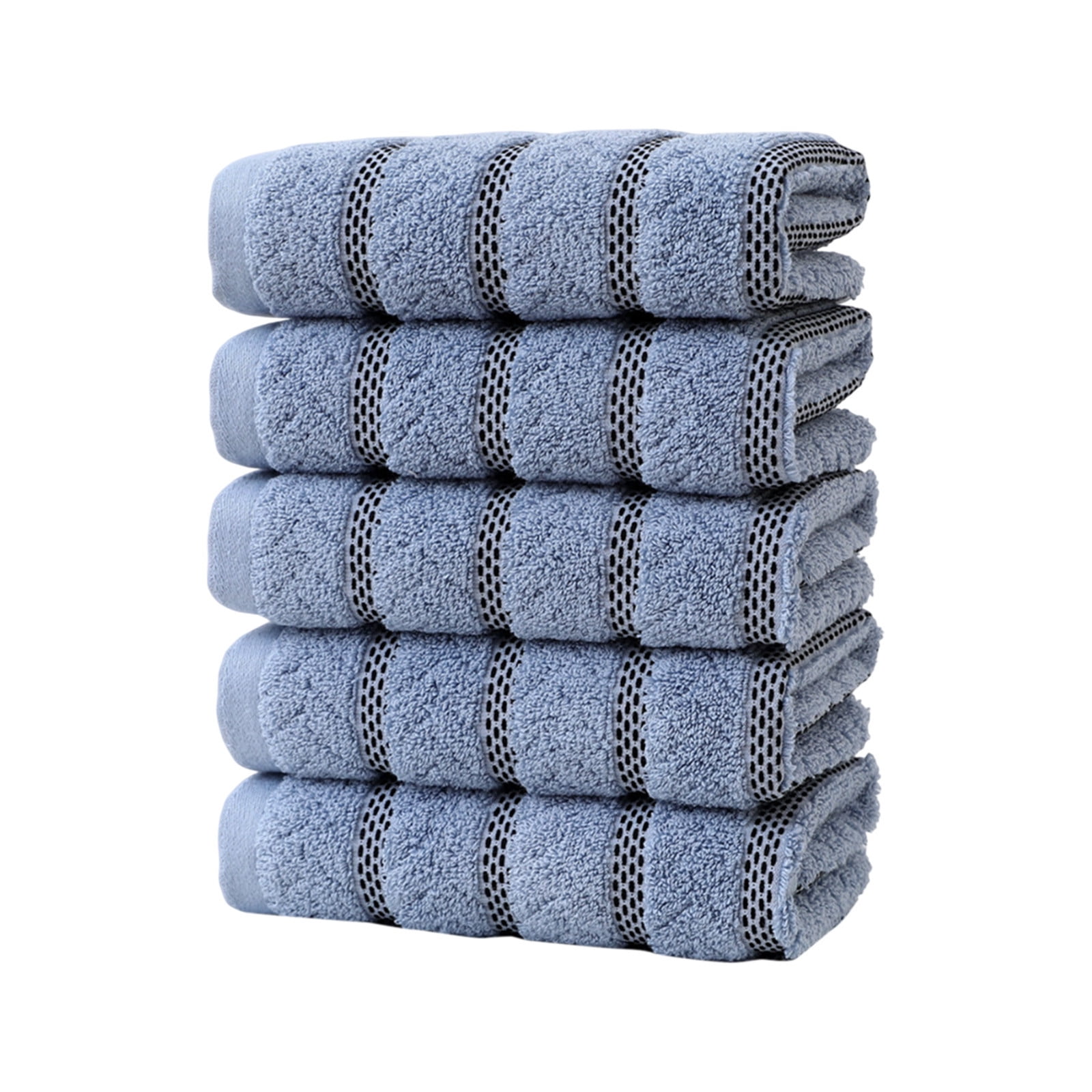 COM1950s Cotton Towels 5 Pack,Highly Absorbent Bath and Face Towels,Soft Washcloths 29X13 Inches,Quick Drying Spa Towel Set for Bathroom,Travel